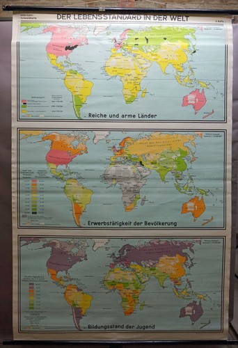 Vintage poster pull down map - poster,