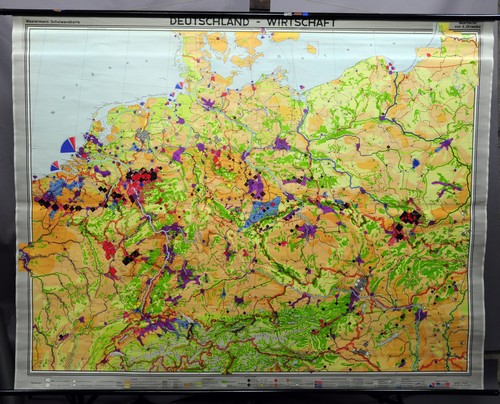 Vintage pull down map - map, wall