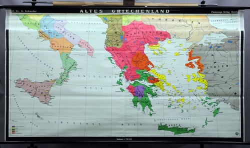 Vintage pull down map ancient - vintage,