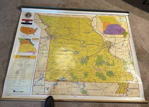 Vtg nystrom pull - nystrom, map