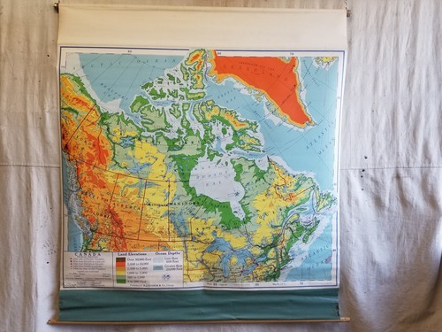 Vintage 1958 pull down - map, of